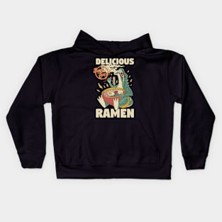 ramen dinosaur ramen Kids Hoodie